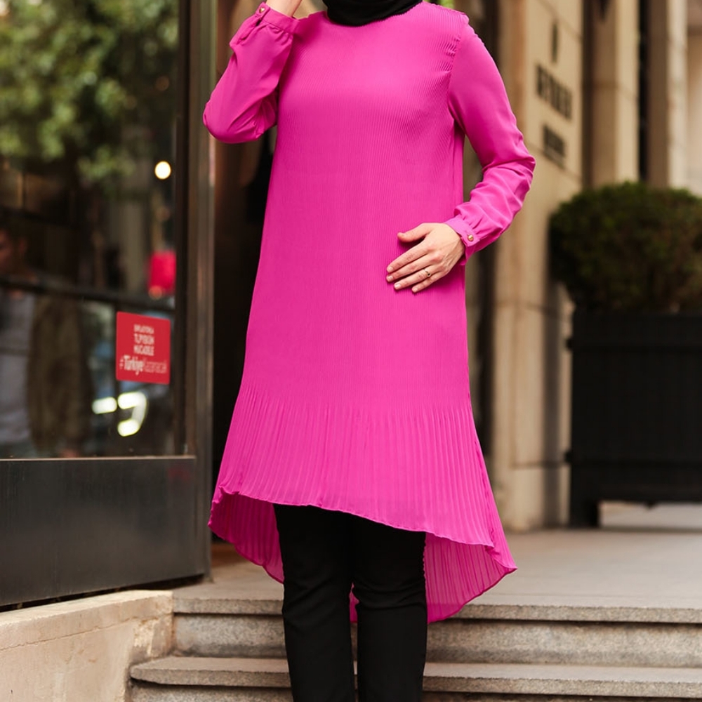 Vibrant Pink Long Sleeve Tunic